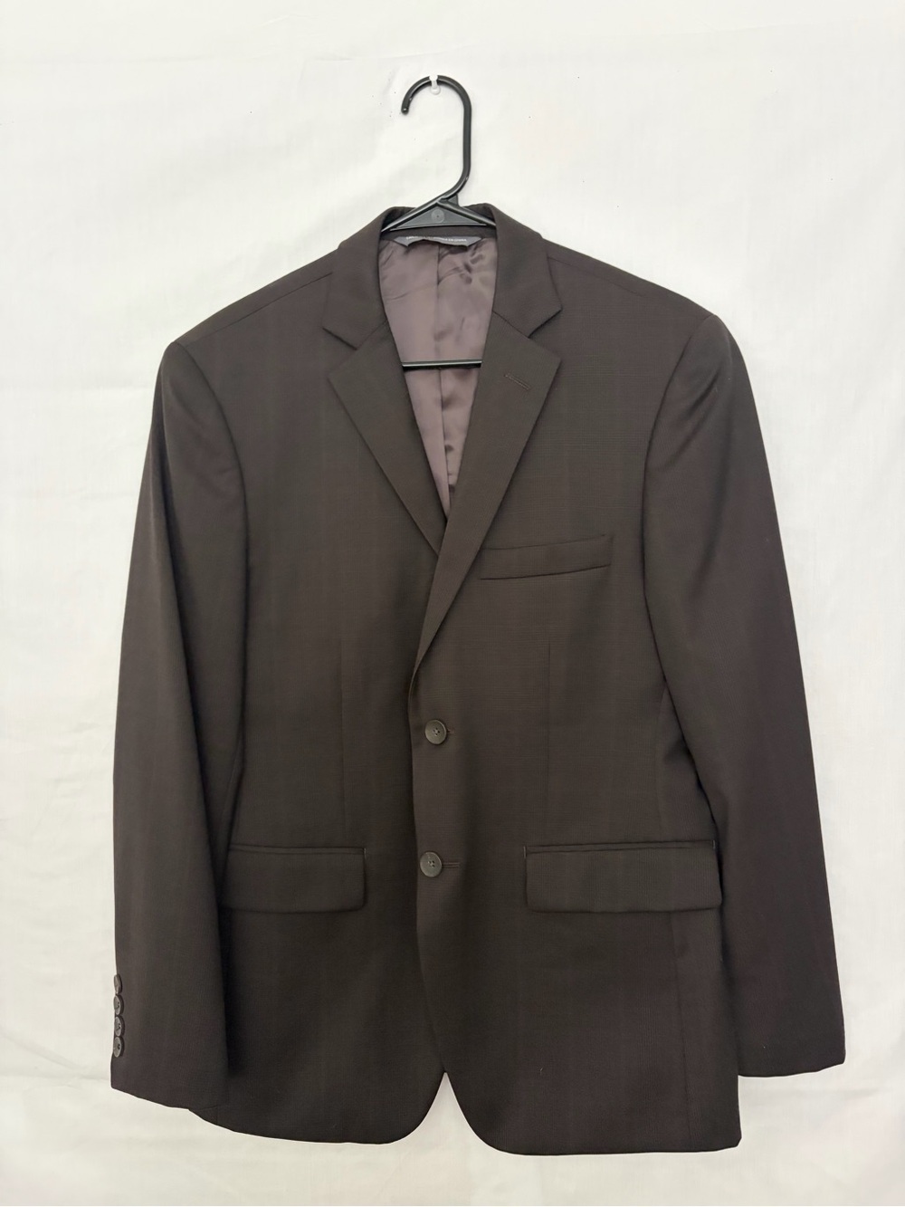 Perry Ellis Portfolio Mens 37S 100% Wool Dark Brown Suit Jacket Blazer(A939)